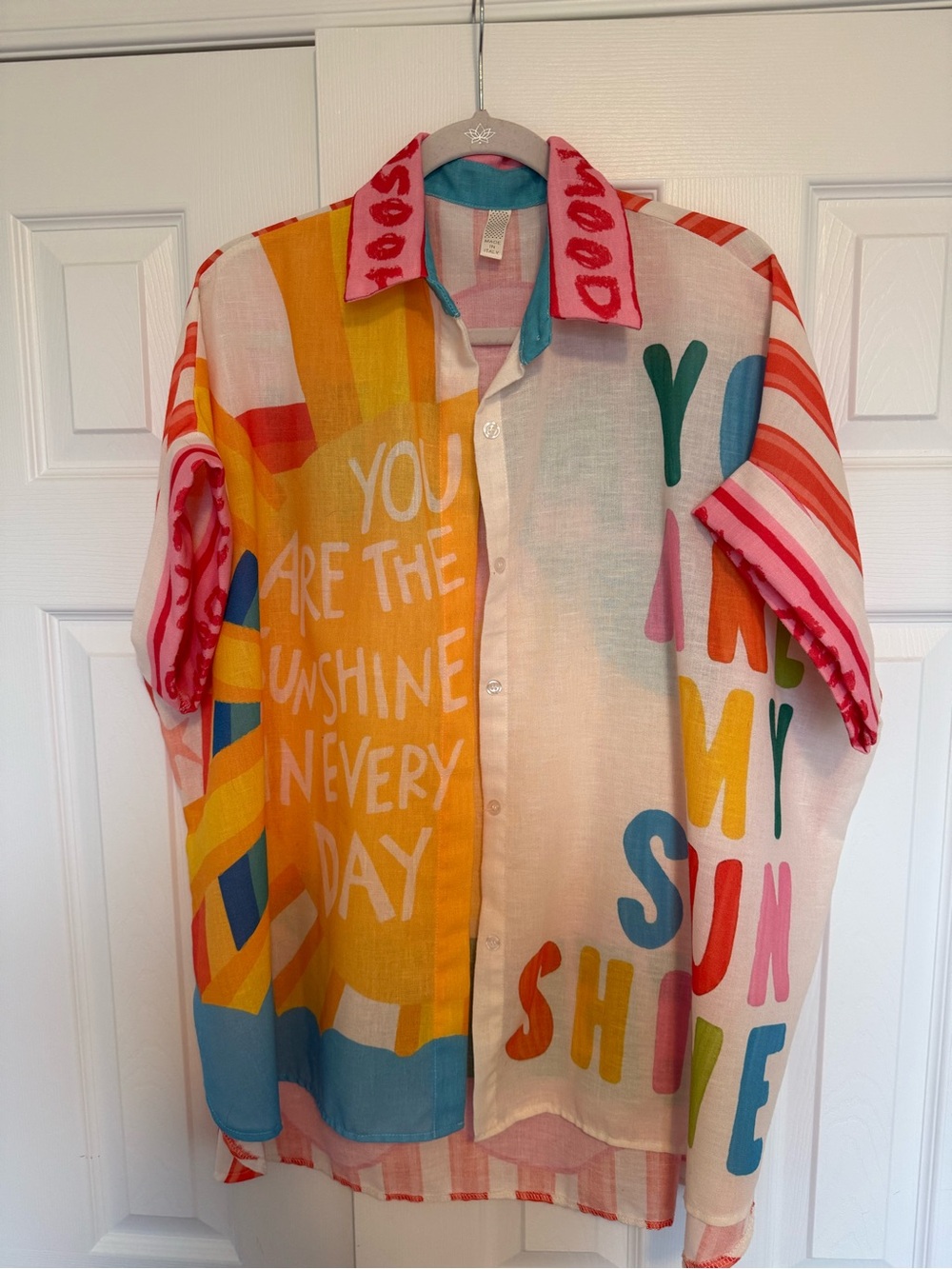You Are The Sunshine Multicolor Kids Button-Up Shirt